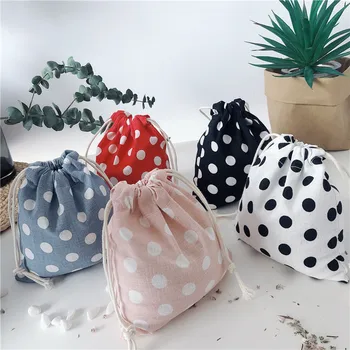

Summer new small fresh canvas bag fashion small storage bag makeup bag