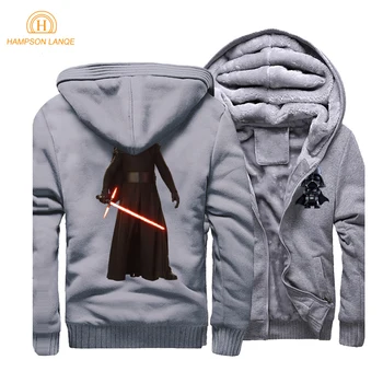 

Winter Men Thick Warm Fleece Jacket Movie Star Wars Coat Hoodie Sweatshirt Coats Jedi Knights Darth Vader Hooded Zipper Jackets