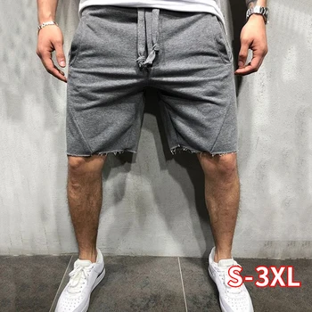 

Mens Knee-length Cotton Shorts with Elastic Drawstring Waist Men's Sweatshort with Side Pockets Summer Shorts male Short Pants