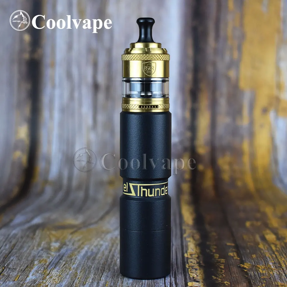 

WOLF COOLVAPE Elthunder mechanical mod with Berserker V2 MTL RTA 18650 battery 316ss 24mm atomizer tank vape brass Mech Mod