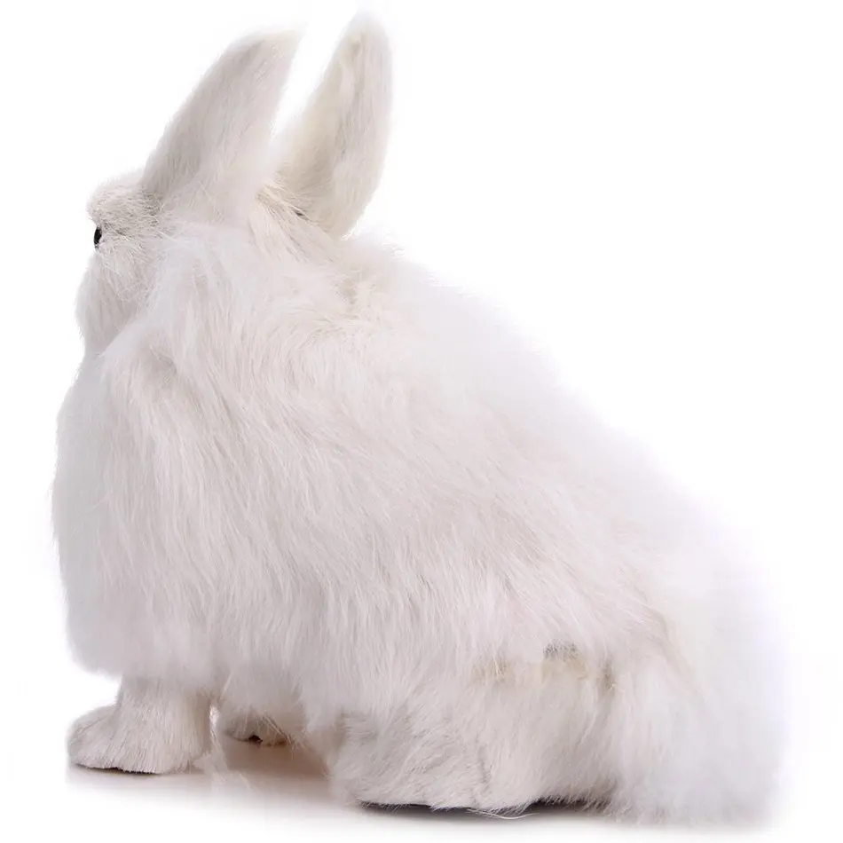 

Simulation Furry Squatting Rabbit Craft Plush Toy Children Kids Birthday Party Gifts Decoration Toys