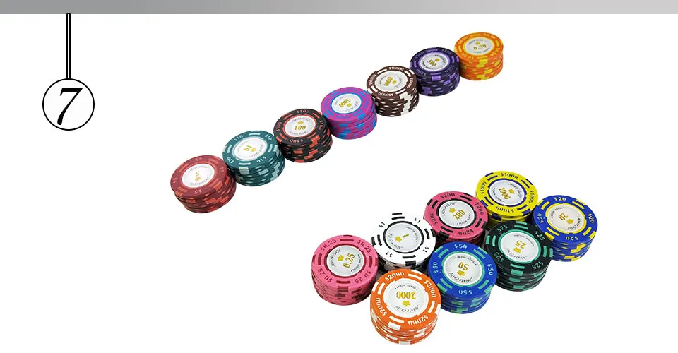 Easytoday 20Pcsset Upscale Poker Chips Set 14g Clay Embedded iron Texas Hold'em Baccarat Professional Poker Chip Games (7)