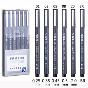 6Pcs/Set Waterproof Sketch Pigment Fine Liner  Micron Pen