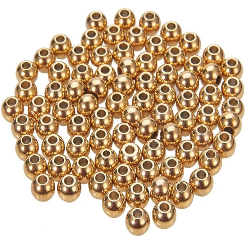50pcs 3mm 4mm 6mm 8mm Stainless Steel Rose Gold Black Spacer Beads Charm Loose DIY Bracelets for Jewelry Making | Украшения и