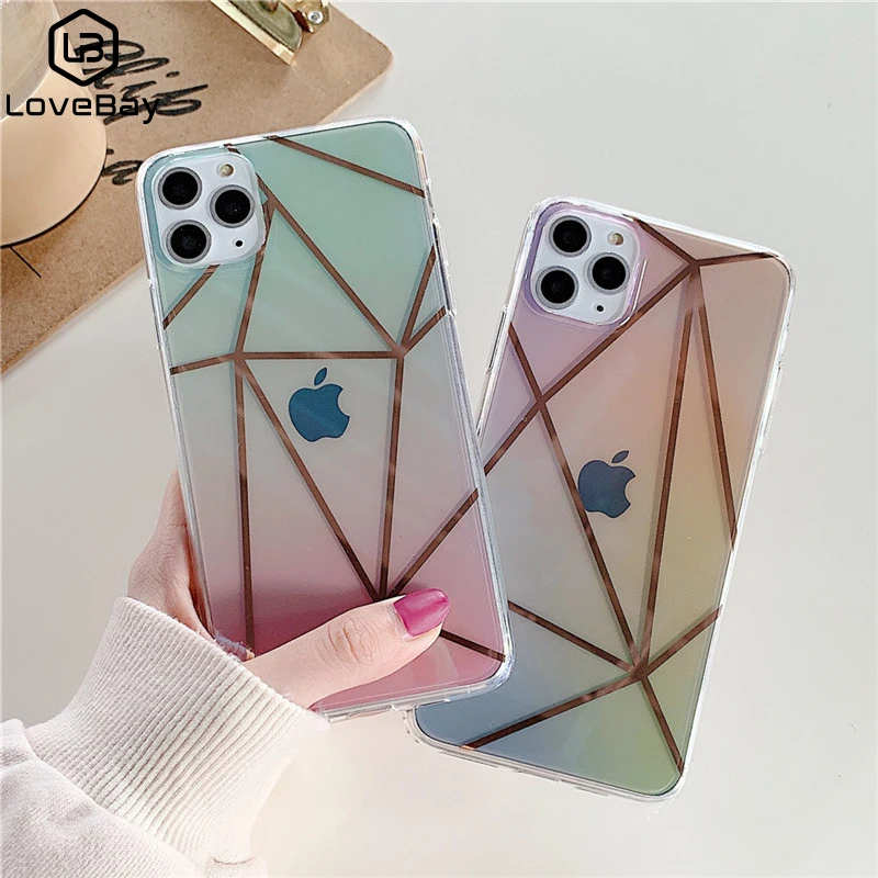 Lovebay гальванический градиентный цветной чехол для телефона iPhone 11 Pro X XR XS Max 7 8 Plus