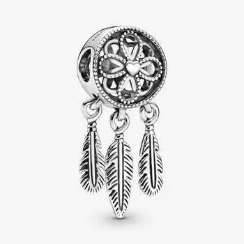 

DIY Sterling Silver Spiritual Dreamcatcher Charm 100% 925 Sterling Silver fit Original Pandora Bracelets Jewelry Women Gift
