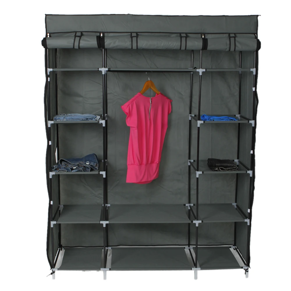 

5-Layer 12-Compartment Wardrobe Portable Closet Storage Organizer Clothes Non-woven Fabric Wardrobe with Shelves Shelf