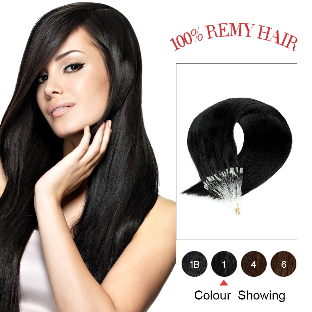 

Gazfairy 18''20'' Micro Ring Human Hair Extension Silky Straight Loop Micro Ring Keratin European Hair 1g/s 50g 100g Micro Link