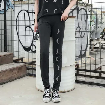 

WOMENGAGA 2020 Spring Summer New Vintage Skinny Print Pants Full Length Girl Female Elasticity Loose Waist Casual A0007