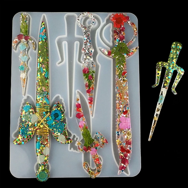 Кинжал эпоксидная смола форма ювелирные изделия кулон силиконовая сделай сам