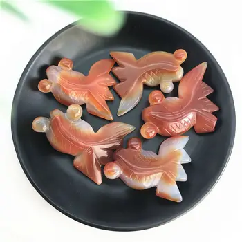 

1PC Natural Red Carnelian Agate Golden Fish Sardonyx Crystal Goldenfish Healing Gift Natural Stones and Minerals
