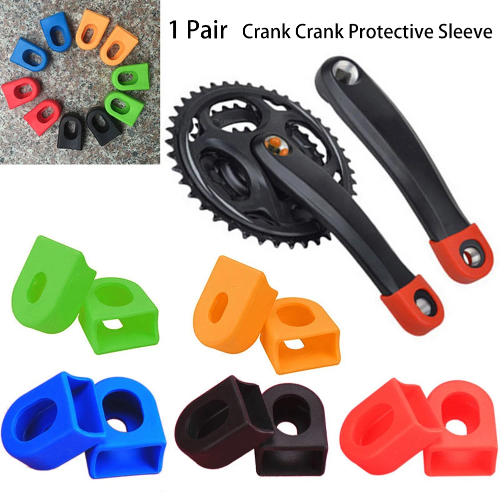 

2-piece Set Of Silicone Bicycle Crank Arm Cover Protector Bicycle Mountain Bike Crank Protector Crank Protector Cover Dropship