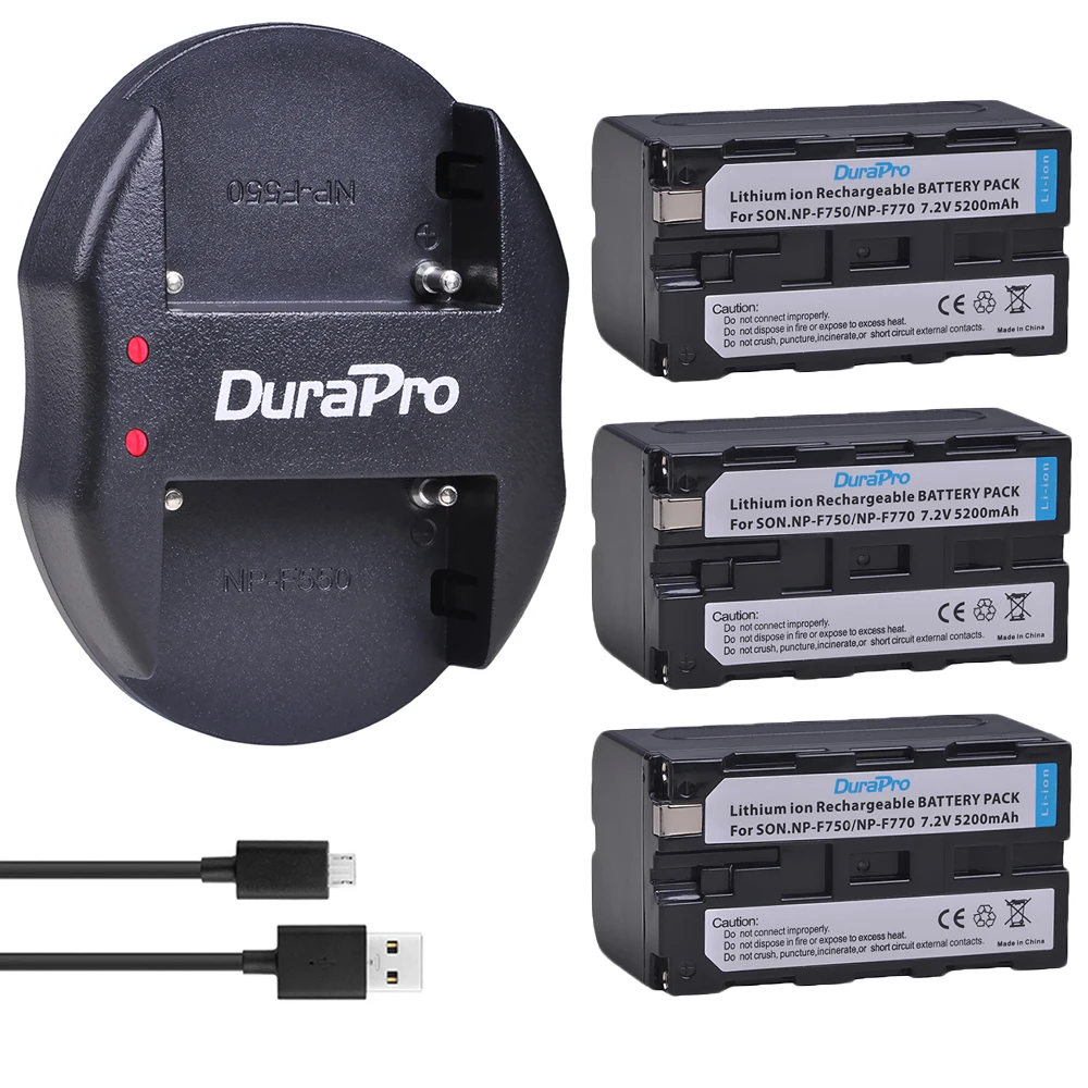 3 шт. 5200 мАч NP F750 F770 сменная батарея + USB двойное зарядное устройство для Sony F970 F960 F550