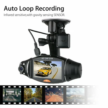 

2.7In Dual Lens Car DVR Dash Cam Recorder GPS Car Rear View Night Vision Camera Video Recorder Car Parking Monitor Rearview