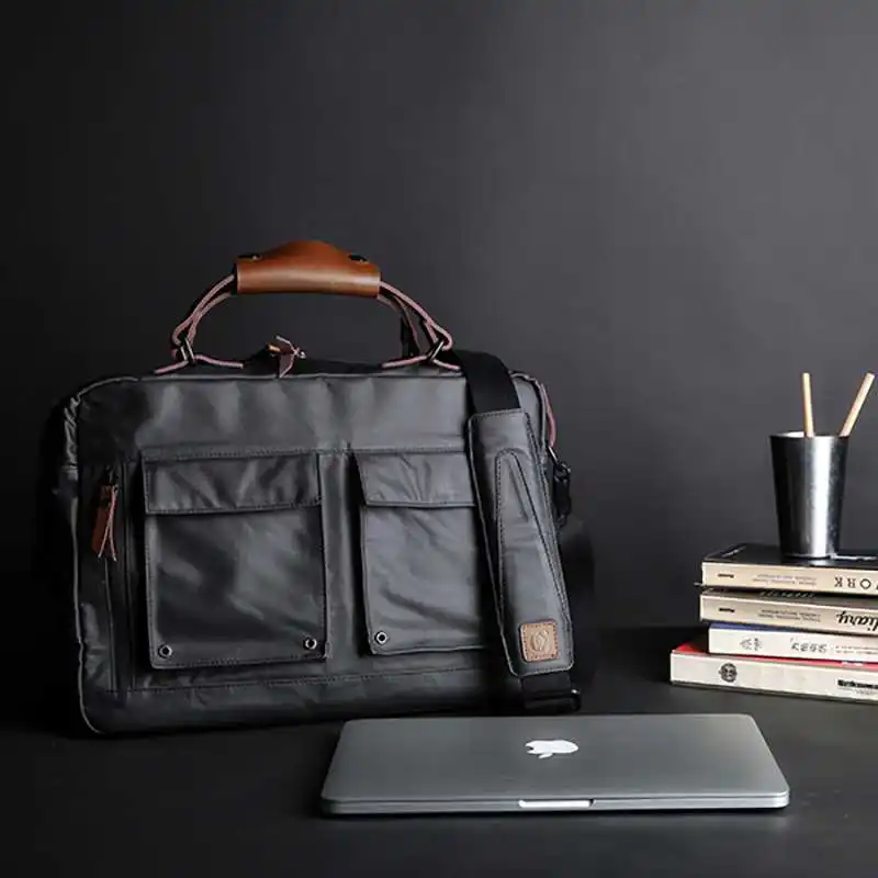 Мужская деловая сумка, простая Ретро сумка на одно плечо, Большая вместительная Водонепроницаемая Холщовая Сумка для компьютера