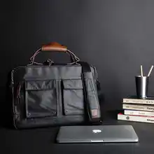 Мужская деловая сумка, простая Ретро сумка на одно плечо, Большая вместительная Водонепроницаемая Холщовая Сумка для компьютера