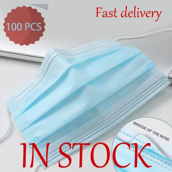 

Disposable Face Mask 3 Layer Non Woven Hanging Ear Dust Filter Anti-virus Dust-Proof Safety Masks