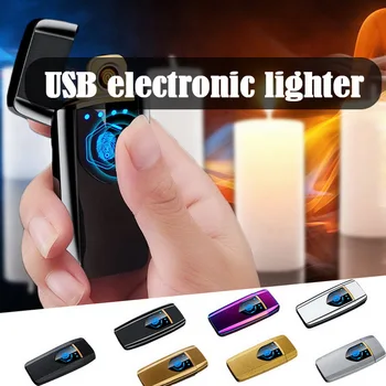 

USB Rechargeable Flameless Lighter with Double Side Ignition Touch Induction Cigarette Windproof Lighter Smart Tungsten Lighter