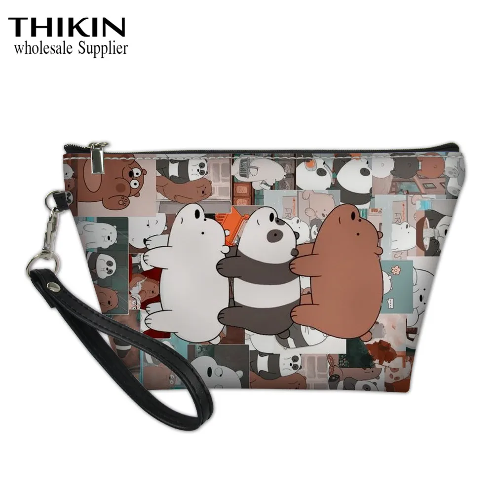 as picture Сумка для макияжа на молнии с цветочным узором THIKIN Antler для женщин, уникальная женская сумка для макияжа для путешествий, косметичка из искусственной кожи - Цвет: as picture