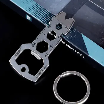 

Sanrenmu Mini Pocket EDC Multi Tool Toolkit Spoke Key Nail Puller Meter Spanner Wrench Bottle Opener w/ Key Ring GJ021D GJ035Z