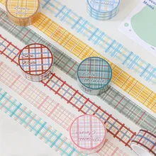 Bande adhésive Washi à grille, 20mm x 5m, Stickers princesse fille à grille, ruban de masquage de base, matériel décoratif pour Scrapbook Journal 