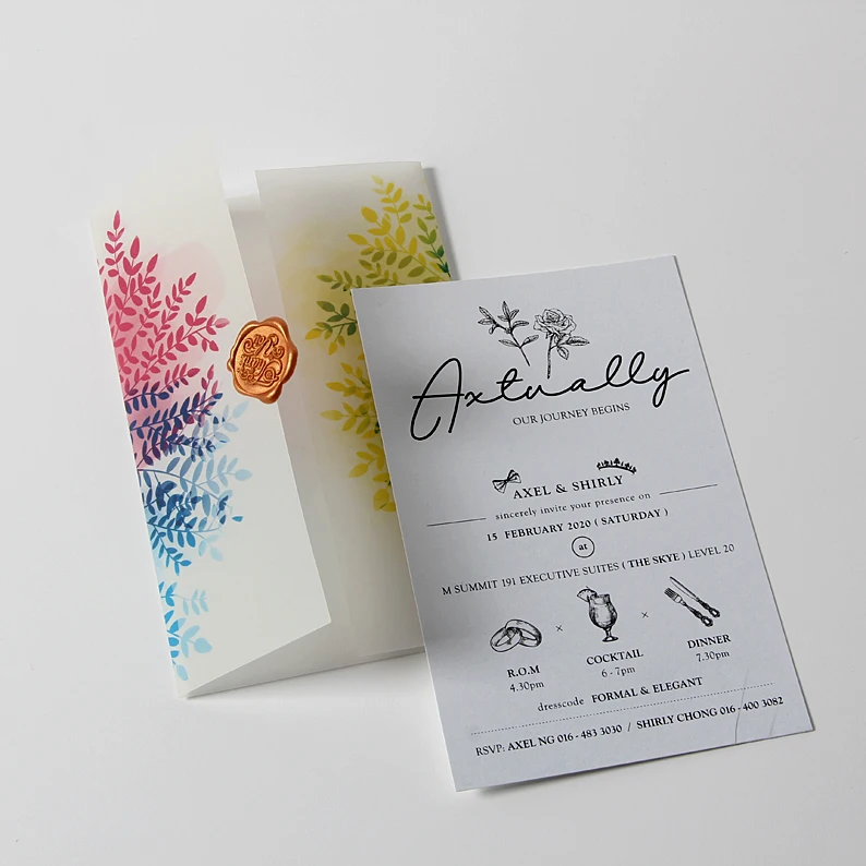  20pcs Sulphuric acid paper Wedding invitation card tracing paper Personality contracted personality - 10000038968805