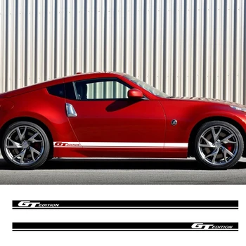

2PCS Auto Decoration Stripe Decals Car Door Side Stickers For Nissan 370Z GT EDITION Exterior Waterproof Decals Car Accessories