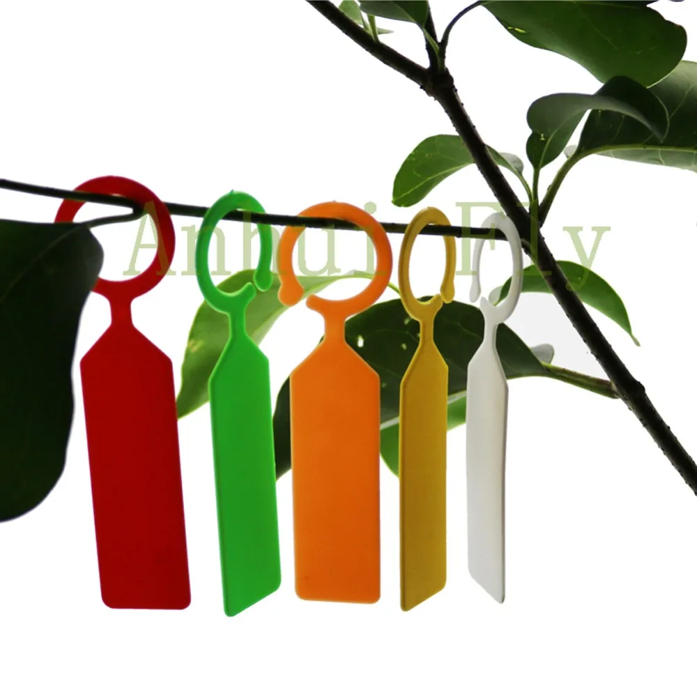 Plastic Plants Tags Nursery Garden Ring Label Pot Marker Stake Hanging Tags Greenhouse Bonsai Collar Tags 50 Pcs