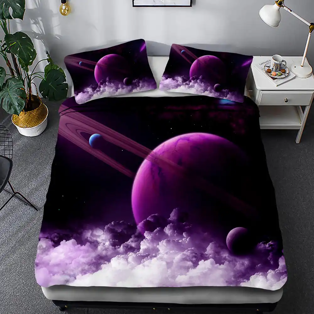 Bedding Set Space Moon Duvet Cover For Kids Bed Cover Planet 150
