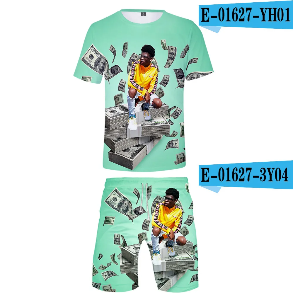Lil Nas X Harajuku New 3D Casual Cool Man 2 Set Summer Popular Hip Hop Fashion High Street Tshirt Shirt+Short Pants Sets - Цвет: 3D