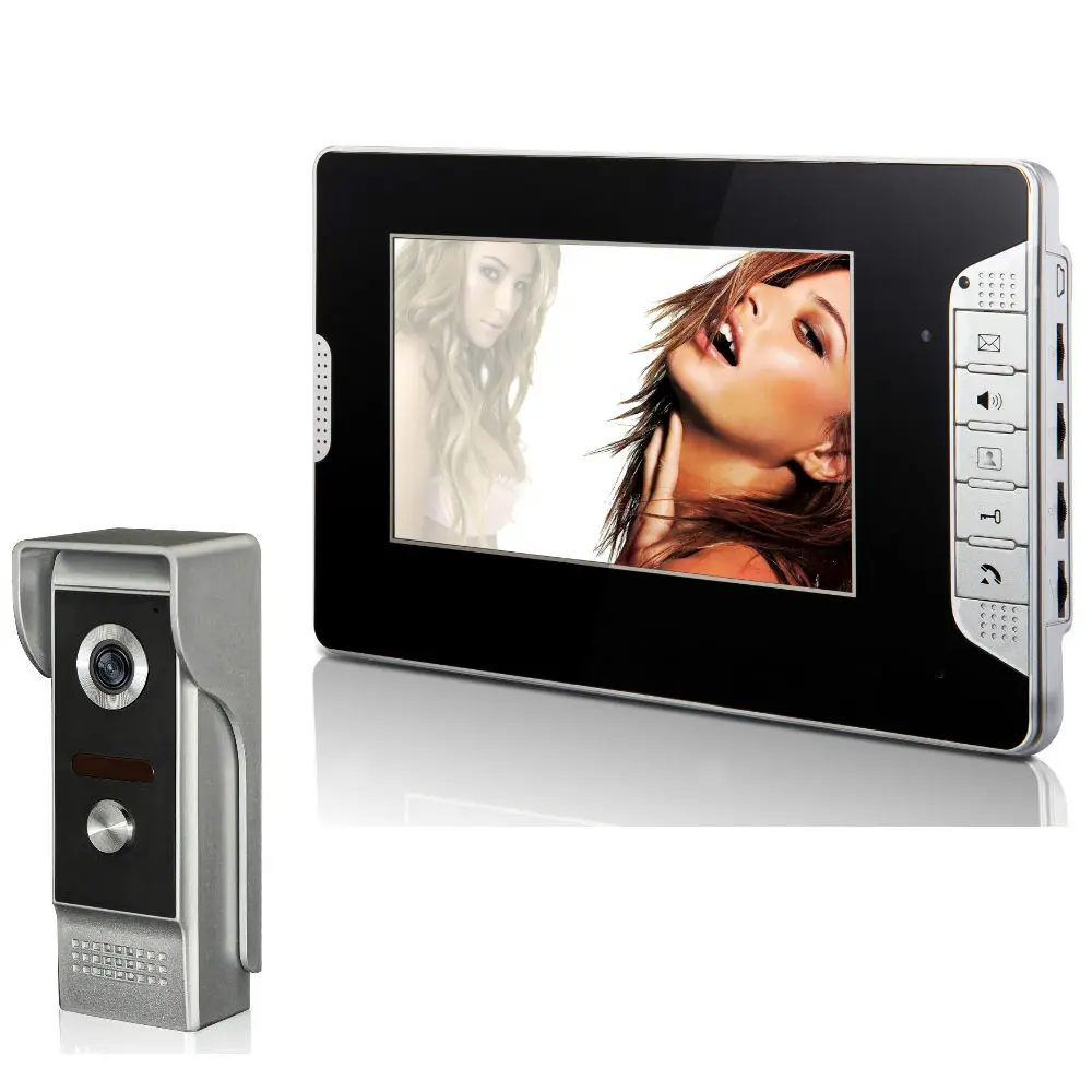 

7" Video Intercom system visual speakerphone 700TVL Infared IR doorbell camera wired video door phone for home apartment