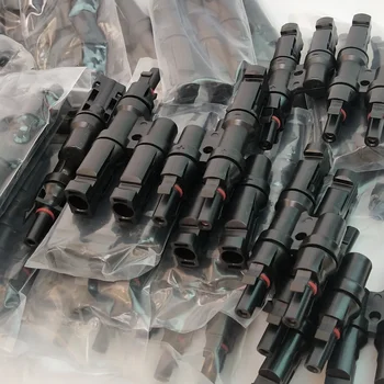 

200Pairs/Lot Solar Panel 2T Type 1 to 2 PV Solar Connectors M-FF and F-MM Branch SLAR PANEL CONNECTOR Wholesale
