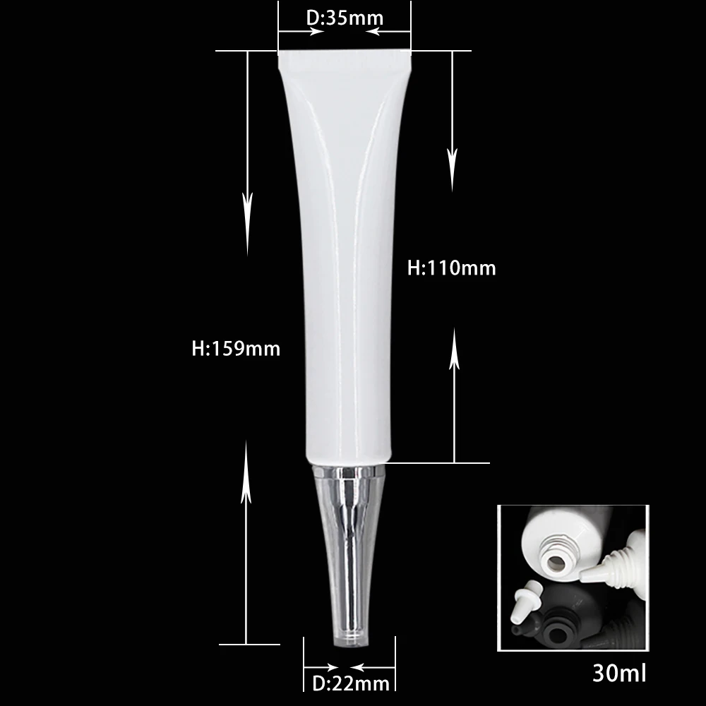 Тонкий Мягкий Тюбик 30 мл Белый Косметический Крем тюбик с акриловой крышкой пластиковые бутылки