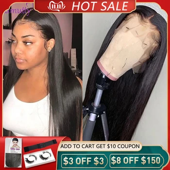 

HD Transparent Lace Wig 13X4 13X6 Straight Lace Front Human Hair Wigs Brazilian Lace Front Wigs Pre plucked 180 Density Remy