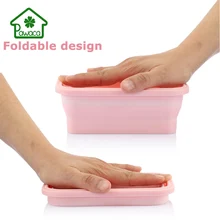 3 размера большая емкость складная коробка для завтрака прочный силиконовый контейнер для еды микроволновый нагрев для школы офиса сумка для пикника