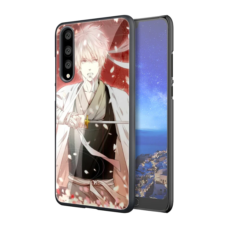 EWAU gintama kagura Gintoki чехол из закаленного стекла для телефона для huawei P10 P20 P30 mate 20 Lite pro P Smart Y6 Y9 Honor 8X9 10