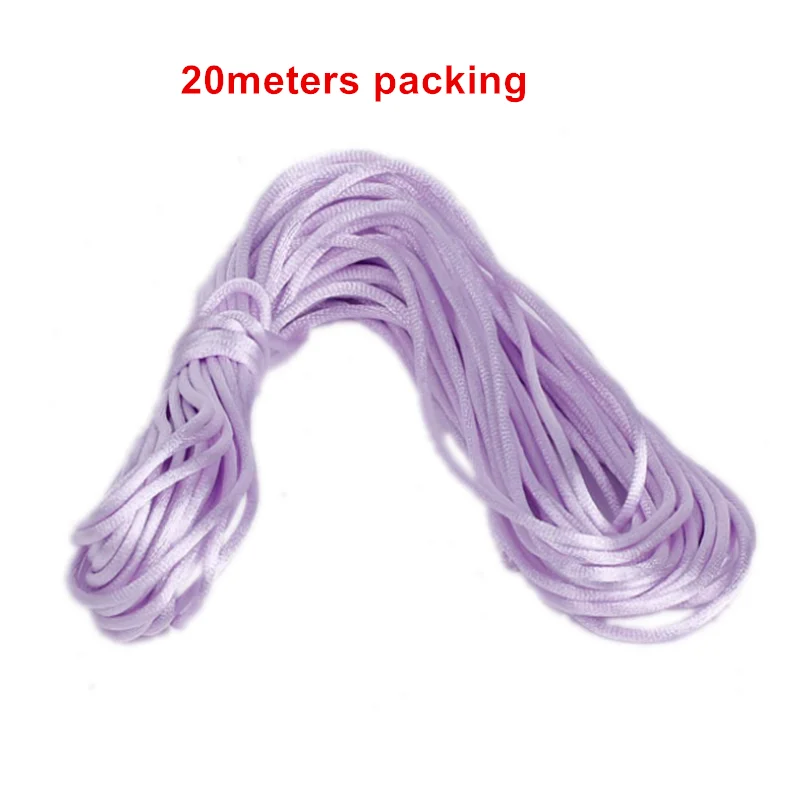 Satin Cord 2mm Colours Green Chinese Knot Rattail Satin Cord Braided String Jewelry Findings Beading Rope 20Meters Lot