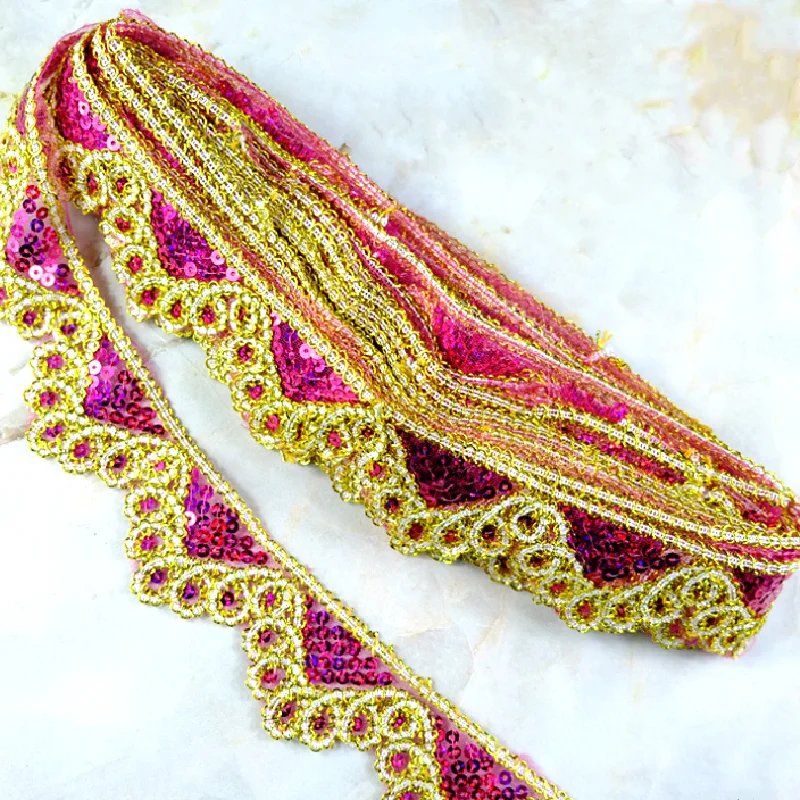 Sequined Embroidery Lace For Carnival Cosumes Ribbon Lace Wave Crochet Gold Silver Braid Trims Gold Sewing Band 4.5cm 9 Yds lace fabric lace ribbon lace garment accessories lace sewing supplies lace decoration lace accessories lace sewing accessories clothing craft accessories