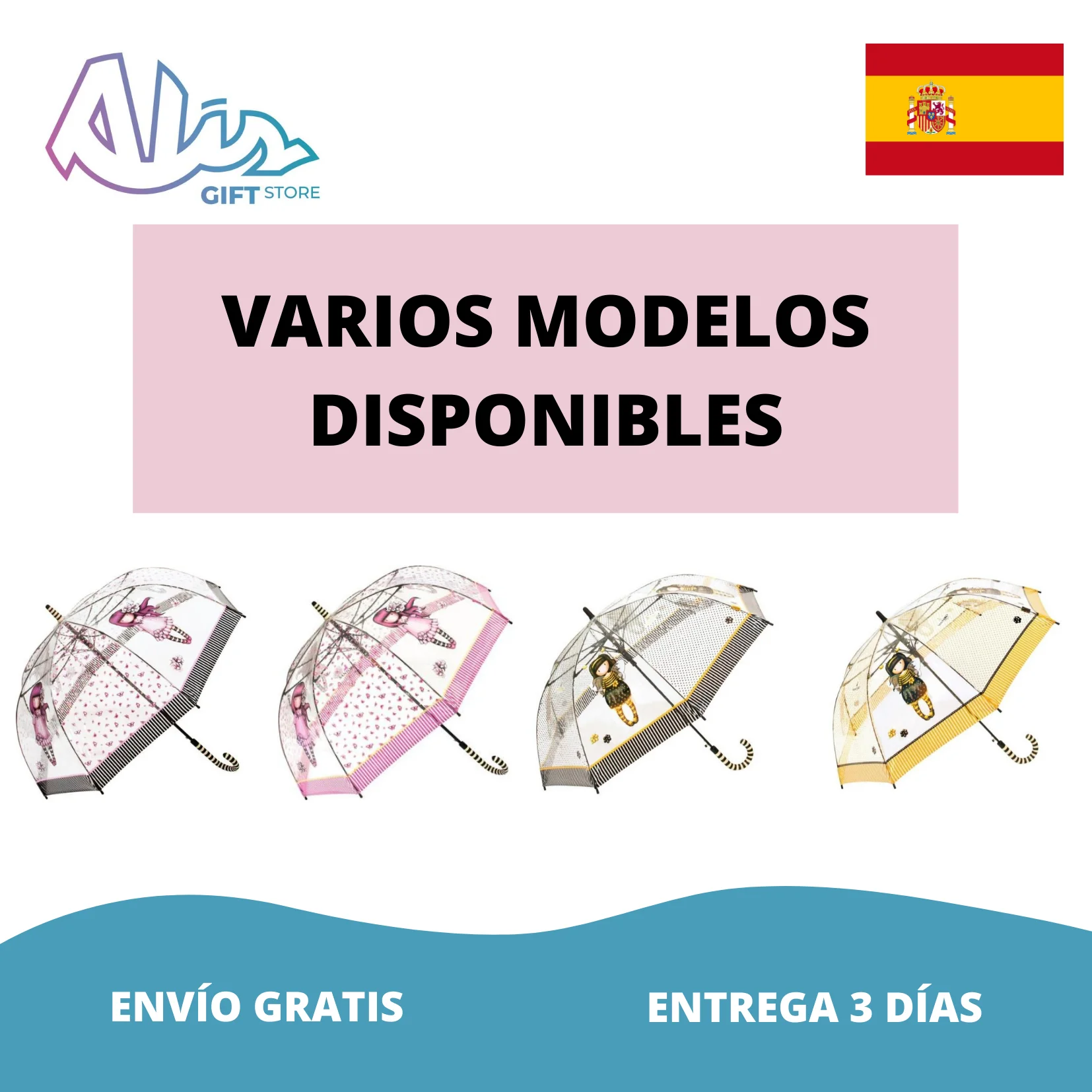 Paraguas infantil famosas muñecas Gorjuss Santoro transparente de colores varios modelos impermeables disponibles|Paraguas| - AliExpress