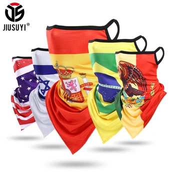 

Top 5 Triangle Tube Scarf Spain Mexico Russia Canada Brazil USA Flag Face Cover Mask Shield Bandana Neck Gaiter Men Women Kids