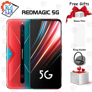 Перейти на Алиэкспресс и купить Оригинальный Nubia Red Magic 5G мобильный телефон 6,65 дюйм144 Гц AMOLED экран 8G + 128G Snapdragon 865 Android 10 64.0MP 4500 мАч смартфон