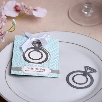 

50PCS Ring Bookmark Favors For Holy Communion Girl Baby Shower Graduation Birthday Wedding Favours And Gifts For Guest