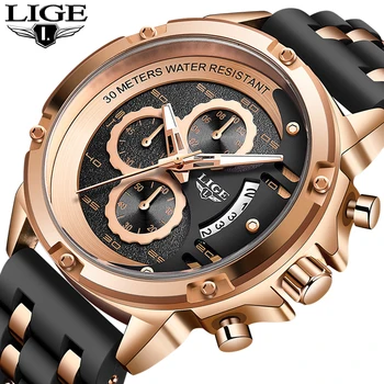 

2020 LIGE Mens Watches Top Brand Luxury Luminous Display Waterproof Watch Sport Chronograph Quartz Wristwatch Relogio Masculino