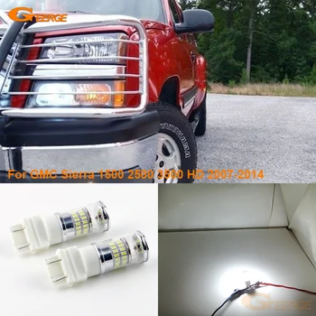 

For GMC Sierra 1500 2500 3500 HD 2007-2014 Excellent Ultra bright White Reflector 3157 LED Bulbs Daytime DRL light