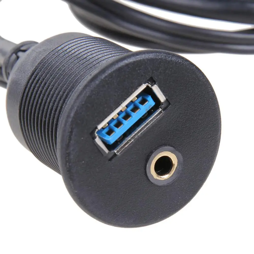 Утапливаемая панель для приборной панели автомобиля 1 м USB 3 0 5 мм AUX RCA удлинитель