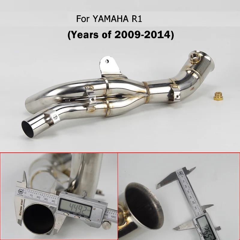 Для Yamaha R1 мотоциклетный глушитель модифицированное соединение средней части из нержавеющей стали Соединительная труба слипоны 1998- Мото Аксессуары