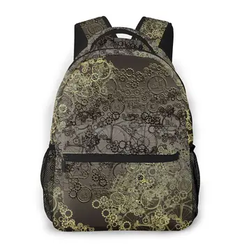 

Industrial Victorian Style Steampunk Wheel Casual Daypack Travel School Bag with Pockets for Boy Student