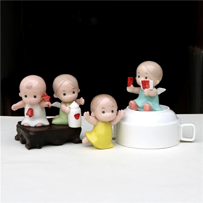 4 Set Cute Porcelain Doll Infant Figurine Ceramic Kindergarten Baby Miniature Desktop Children Ornament Angel Decor Gift Craft Embellishments Embellishments For Craftsembellishment Craft Aliexpress