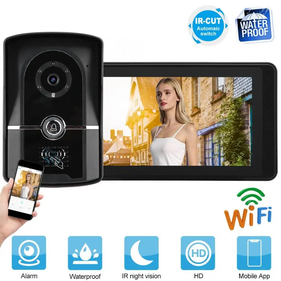 " сенсорный экран Водонепроницаемый дверной телефон RFID ID карта разблокировка домофон видео умный дверной Звонок