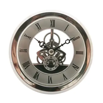 

103mm Round Bezel Skeleton Clock Watch Insert Quartz Movement Parts for Watchmaker - Silver